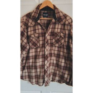 Wrangler Men's Brown Plaid Shirt